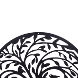 60cm Tree of Life & Birds Round Metal Wall Garden Art Sculpture - 45-Degree Angle