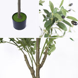 150cm Artificial Olive Tree Green Natural Tall Faux Lifelike - Side View