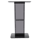 120cm Acrylic Podium Stand Black - Front View