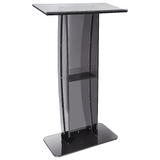 120cm Acrylic Podium Stand Black - Top-Down View
