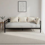 Single Daybed Metal Frame Sofa Premium Black Day Bed Steel Support - Side View