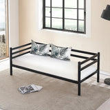 Single Daybed Metal Frame Sofa Premium Black Day Bed Steel Support - Front View