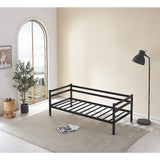 Single Daybed Metal Frame Sofa Premium Black Day Bed Steel Support - Top-Down View