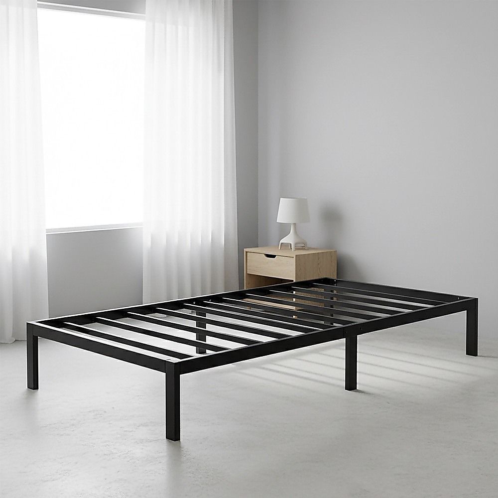 Single Full Metal Bed Frame Base ? Sturdy Steel Bed Base for Australian Mattress