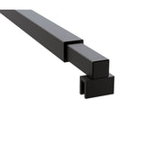 Glass Shower Screen Square Stabilising Pole in Black - Front View