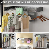 Collapsible Laundry Drying Rack ??Wall Mounted Clothes Airer for Indoor or Outdoor