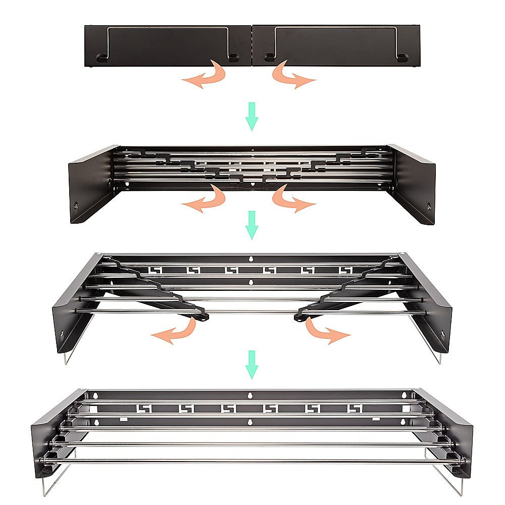 Collapsible Laundry Drying Rack ??Wall Mounted Clothes Airer for Indoor or Outdoor