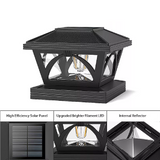 2 Pack Outdoor Flame Light Solar Post Deck Fence Cap - 45-Degree Angle