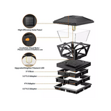 2 Pack Outdoor Flame Light Solar Post Deck Fence Cap - Close-Up Angle