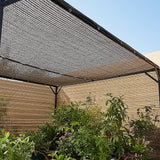 15m x 2m Fence Windscreen Privacy Screen Shade Cover Coffee Fabric Mesh Garden - Top-Down View