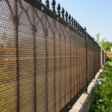 20m x 2m Fence Windscreen Privacy Screen Shade Cover Coffee Fabric Mesh Garden - Rear View