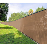 20m x 2m Fence Windscreen Privacy Screen Shade Cover Coffee Fabric Mesh Garden - Side View