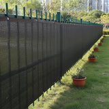 20m x 2m Fence Windscreen Privacy Screen Shade Cover Black Fabric Mesh Garden - Front View