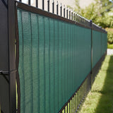 20m x 2m Fence Windscreen Privacy Screen Shade Cover Dark Green Fabric Mesh Garden - Close-Up Angle