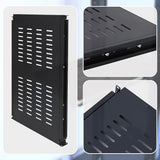 1U Sliding Server Rack Shelf 26 Inch Deep Vented for 19 Inch Cabinet