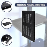 1U Sliding Server Rack Shelf 26 Inch Deep Vented for 19 Inch Cabinet