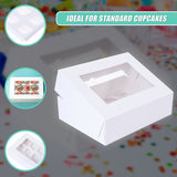 50pcs Cupcake Boxes 12-Hole Laminated Clear Window Face Boxes Favour - Extra Image