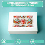 50pcs Cupcake Boxes 12-Hole Laminated Clear Window Face Boxes Favour - Extra Image