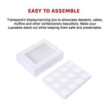 50pcs Cupcake Boxes 12-Hole Laminated Clear Window Face Boxes Favour - Extra Image