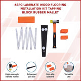 48Pc Laminate Wood Flooring Installation Kit Tapping Block Rubber Mallet - Side View