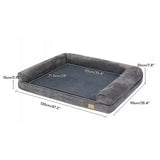XL Large Orthopedic Dog Bed 3-Side Comfort Bolster Padded Calming Mattress Bed - Top-Down View