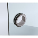 100cm Frameless Diamond Shower Screen with Gunmetal Brackets and Brass Hinges, Round Handle - Extra Image