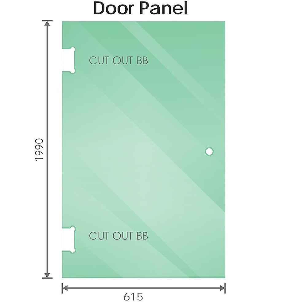 90cm Frameless Diamond Shower Screen with Black Brackets and SS Hinges