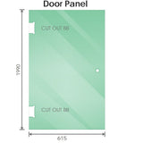 90cm Frameless Diamond Shower Screen – Nickel F-Brackets Detailing with Durable SS Hinges - Side View