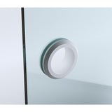 100cm Frameless Diamond Shower Screen with White Brackets and SS Hinges, Round Handle - Extra Image