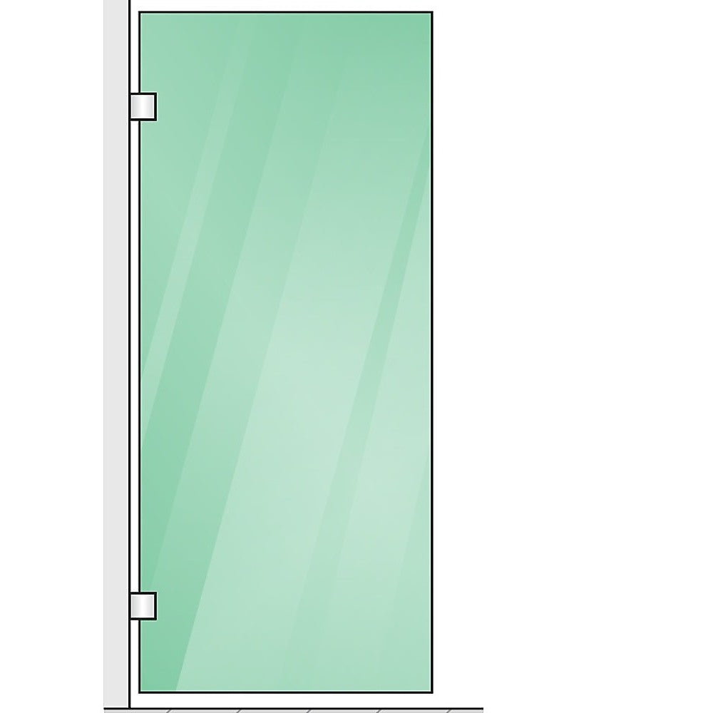 100x80cm Corner Frameless Shower Screen with White Channel and SS Hinges