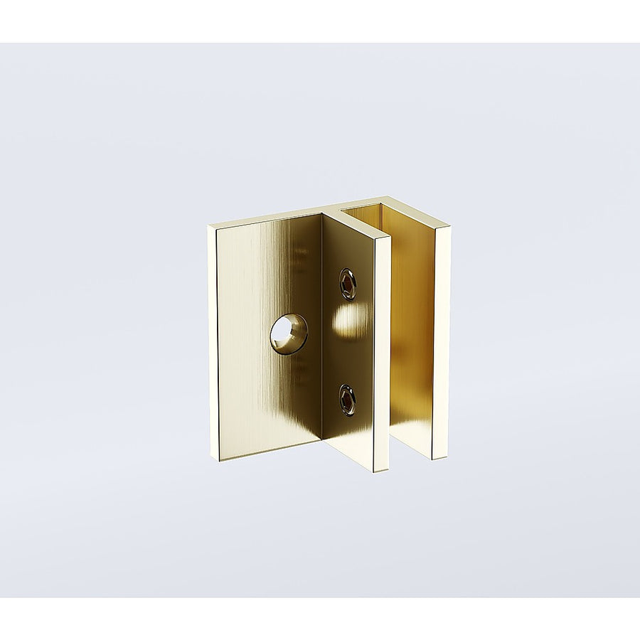 110x70cm Corner Frameless Shower Screen – Gold F-Brackets with SS Hinges for Contemporary Bathrooms