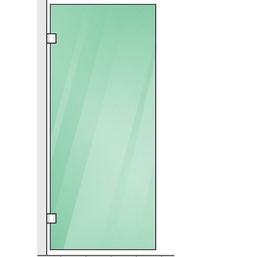 110x70cm Corner Frameless Shower Screen – Gold Wall Channel with SS Hinges for Modern Bathroom Style