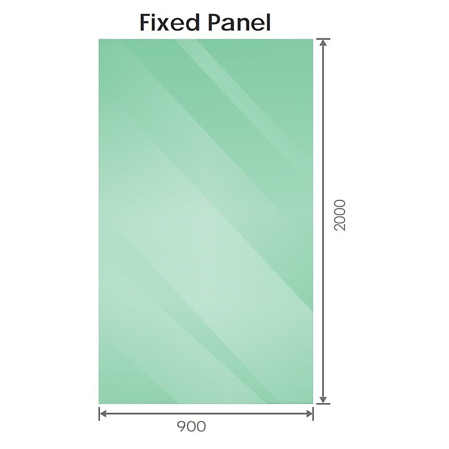 110x90cm Corner Frameless Shower Screen – Nickel Wall Channel with SS Hinges for Modern Bathroom Style