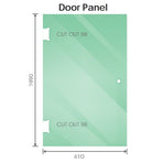 90cm Wall-to-Wall Frameless Shower Screen with Nickel Brackets, SS Hinges & U-Brackets