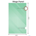 90cm Wall-to-Wall Frameless Shower Screen with Nickel Brackets, SS Hinges & U-Brackets