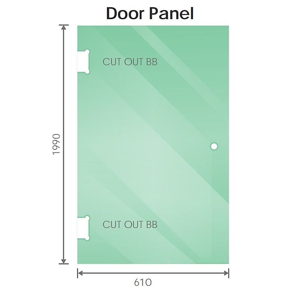 90cm Wall-to-Wall Frameless Shower Screen with Nickel Brackets, SS Hinges & F-Brackets