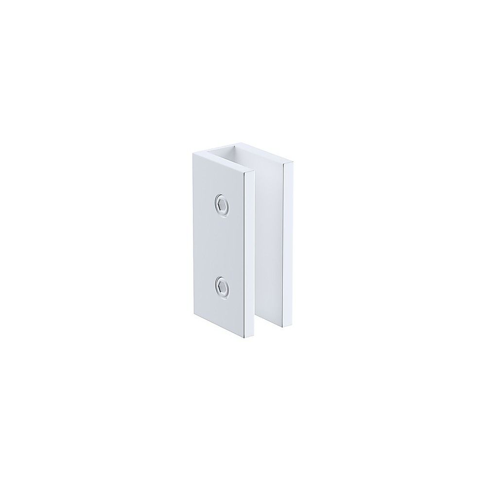 100cm Wall-to-Wall Frameless Shower Screen with White Brackets, SS Hinges & U-Brackets and Floor U-Bracket