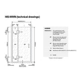120cm Frameless Wall-to-Wall Shower Screen with Nickel Brackets & Brass Hinges – F-Brackets and Floor F-Bracket - Side View