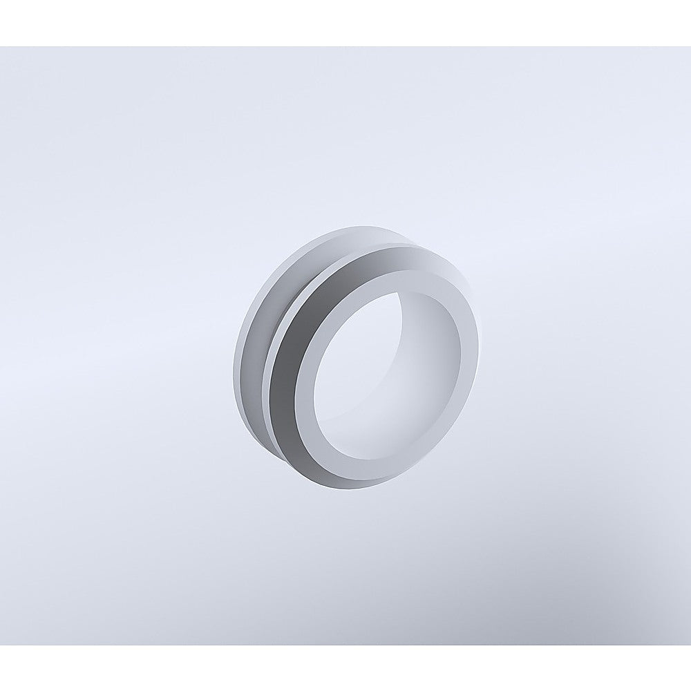 90cm Wall to Wall Frameless Shower Screen with White Channel and SS Hinges , Round Handle