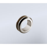 110cm Wall to Wall Frameless Shower Screen with Nickel Channel and Brass Hinges , Round Handle - Extra Image
