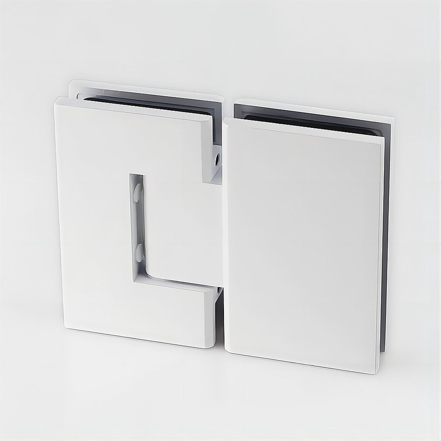120x110cm Corner Frameless Shower Screen ??White Wall U-Brackets with SS Hinges for Contemporary Bathrooms