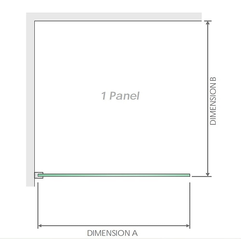 100x80cm Corner Frameless Shower Screen Chrome Wall & Floor Channel with Brass Hinges for Elegant Bathrooms