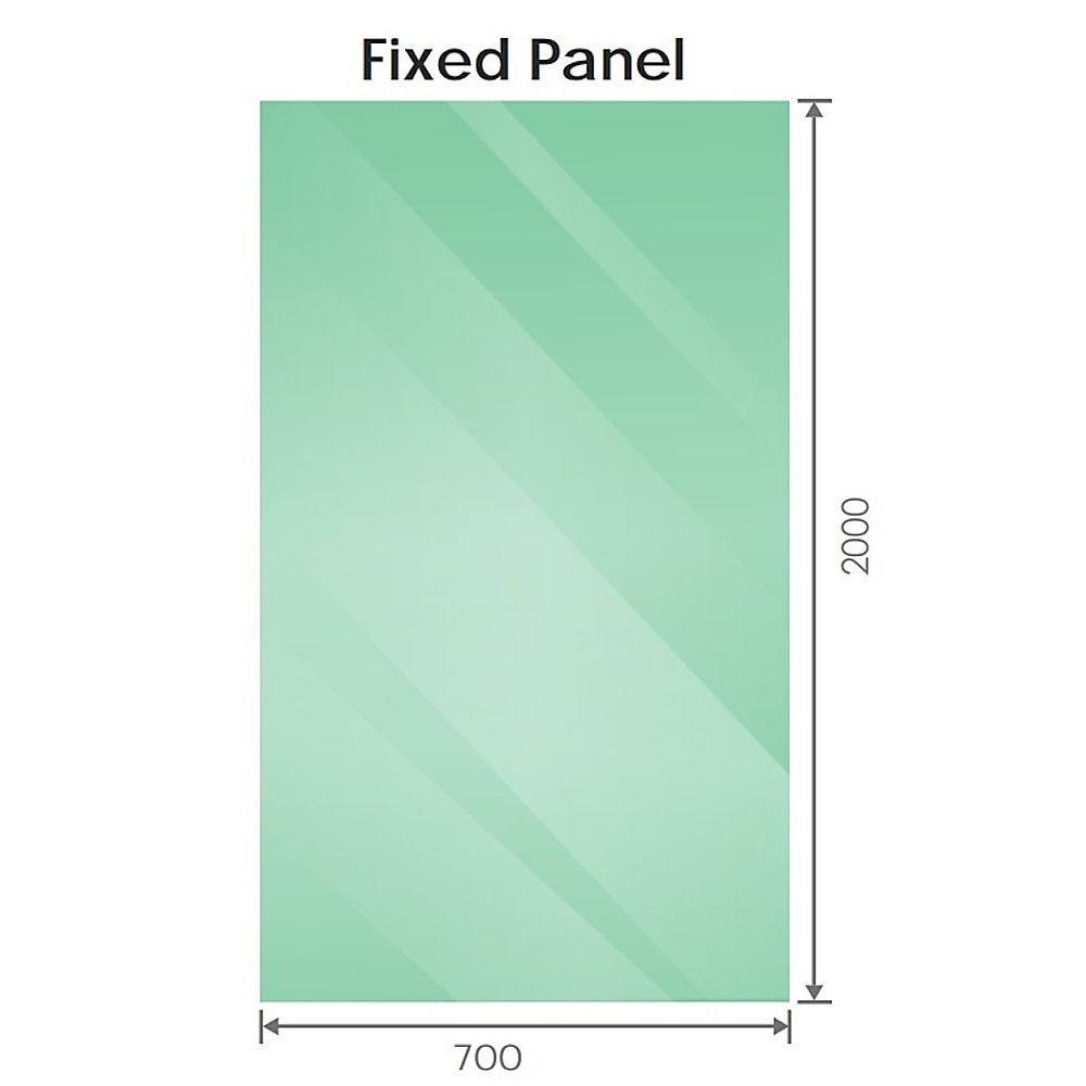 110x70cm Corner Frameless Shower Screen with Gold Brackets and Brass Hinges - U-Brackets and Floor U-Bracket