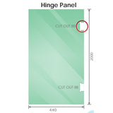 110x110cm Corner Frameless Shower Screen with Gunmetal Brackets and Brass Hinges, Round Handle - 45-Degree Angle