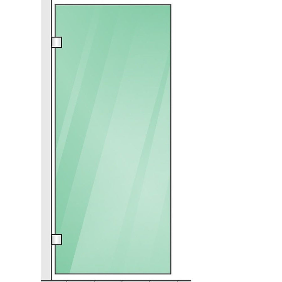 120x110cm Corner Frameless Shower Screen with Gold Brackets and Brass Hinges - U-Brackets and Floor U-Bracket