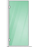 120x110cm Corner Frameless Shower Screen with Gunmetal Channel and Brass Hinges, Round Handle - Low Angle