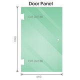 90x100cm Double Door Corner Shower – Gunmetal U-Brackets with SS Hinges for Contemporary Bathrooms - 45-Degree Angle