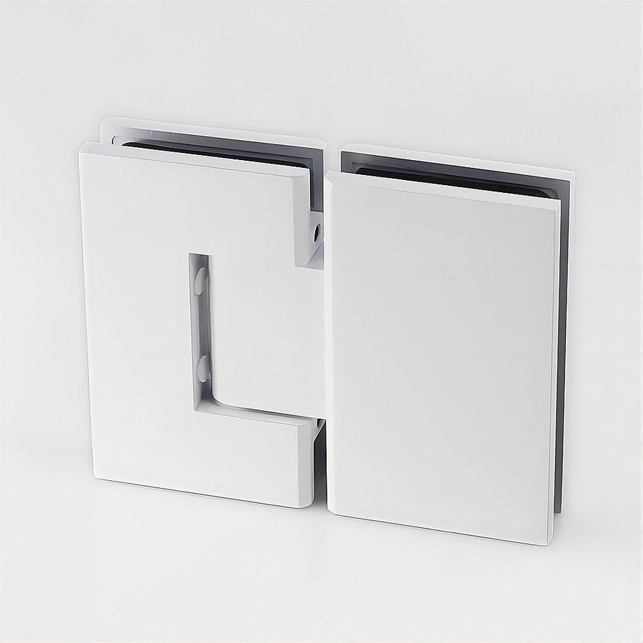 120x120cm Double Door Corner Shower – White F-Brackets with Brass Hinges for Modern Bathrooms
