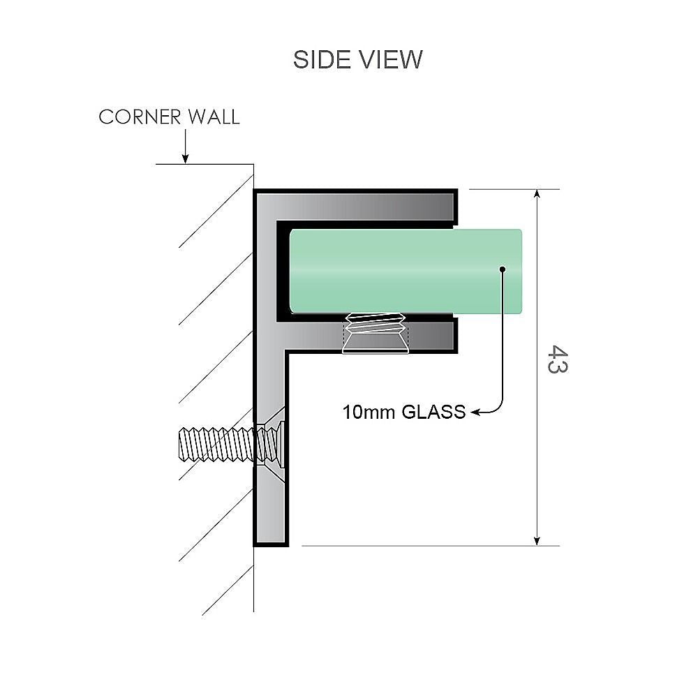 90x100cm Double Door Corner Shower – Gunmetal F-Brackets with Brass Hinges for Modern Bathrooms