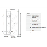 90x110cm Double Door Corner Shower with White Channels and Brass Hinges